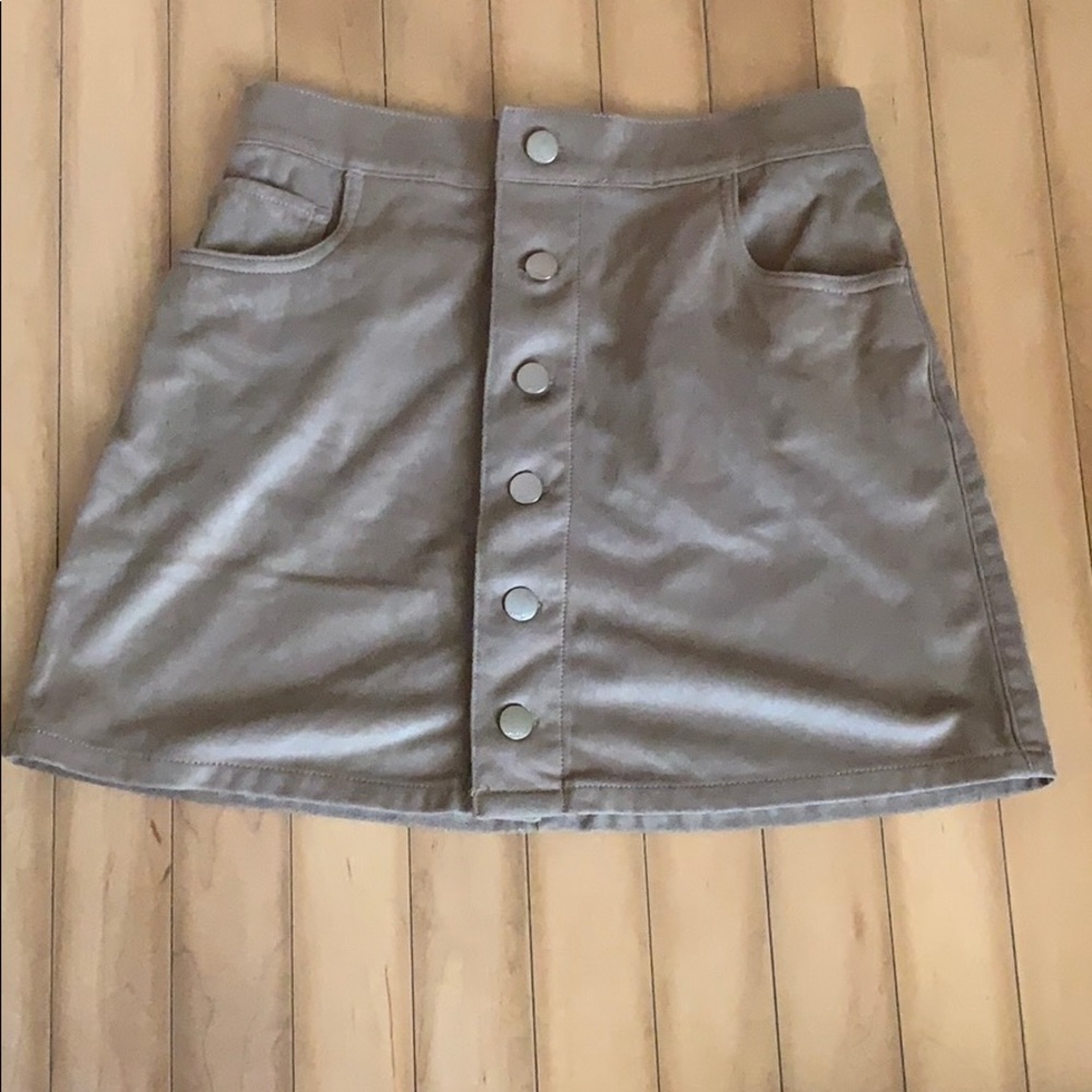 Tan Button Down Skirt